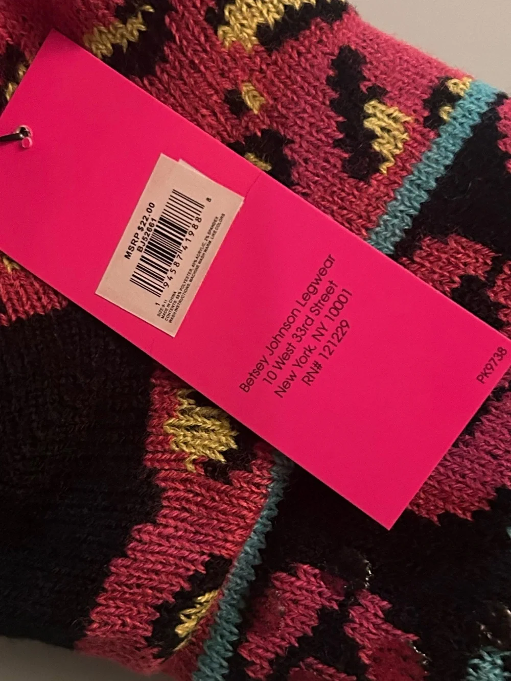 Betsey Johnson Woman’ Sherpa Lined Lounge Socks — Multicolor Patterned Socks